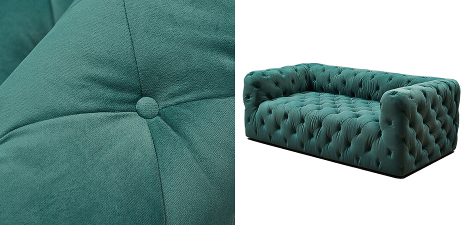 Диван Soho tufted green velor Диван Soho tufted green velor - Loft-Concept в Твери