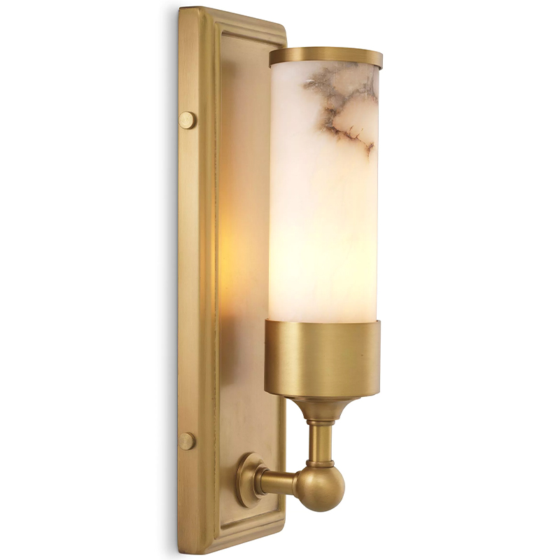Бра Eichholtz Wall Lamp Valentine Alabaster Бежевый Белый Мрамор Bianco Латунь Бра Eichholtz Wall Lamp Valentine Alabaster Бежевый Белый Мрамор Bianco Латунь в Твери | Loft Concept