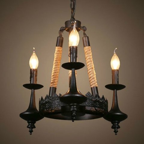 Люстра 3-Light Rustic Chandelier Черный Люстра 3-Light Rustic Chandelier Черный в Твери | Loft Concept