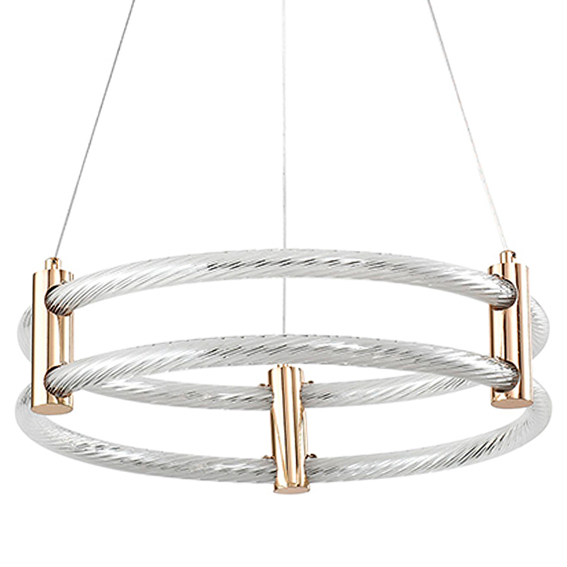 Люстра подвесная светодиодная с 2-мя плафонами в форме колец Lighting Rings Gold Золотой Белый Люстра подвесная светодиодная с 2-мя плафонами в форме колец Lighting Rings Gold Золотой Белый в Твери | Loft Concept