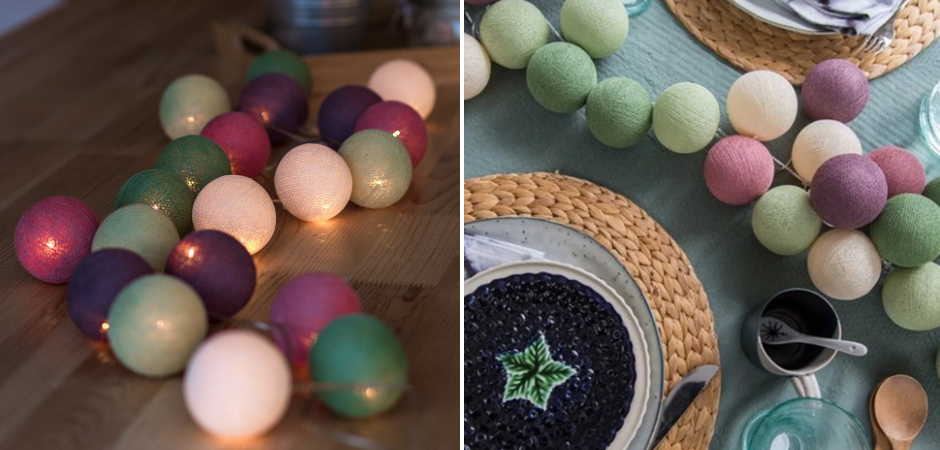 Гирлянда хлопковые фонарики Сotton Ball Forest Fruit - Loft-Concept в Твери