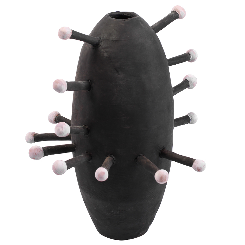 Ваза Kwanza Round Spikes Vase Черный Розовый Ваза Kwanza Round Spikes Vase Черный Розовый в Твери | Loft Concept