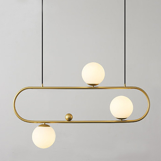 Люстра Horizontal Balls Balance Brass 3 Латунь Белый Люстра Horizontal Balls Balance Brass 3 Латунь Белый в Твери | Loft Concept