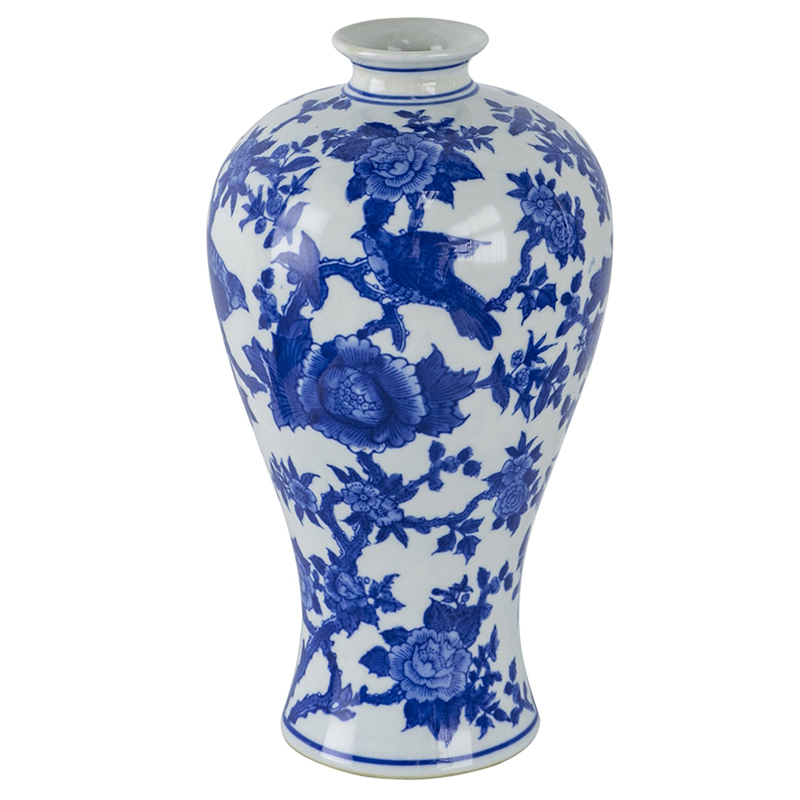 Ваза Bird in Flowers Vase Синий Белый Ваза Bird in Flowers Vase Синий Белый в Твери | Loft Concept