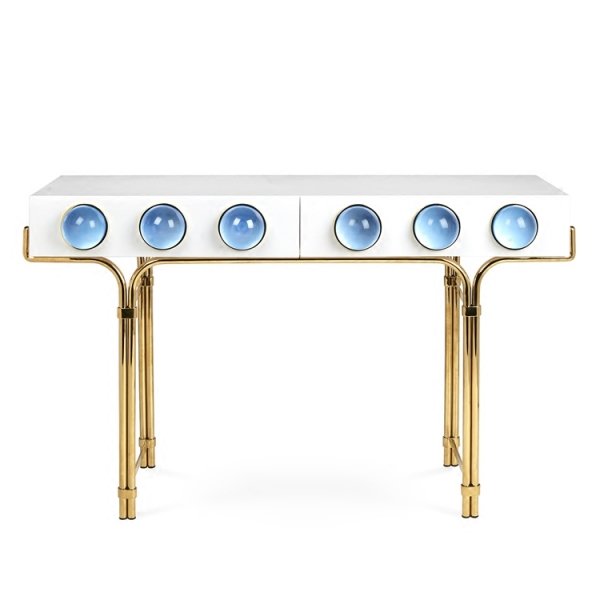 Консоль Globo Console Синий цвет Белый Консоль Globo Console Синий цвет Белый в Твери | Loft Concept