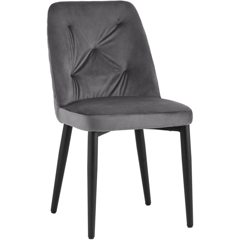 Стул Emma Chair Серый Велюр Серый Черный Стул Emma Chair Серый Велюр Серый Черный в Твери | Loft Concept