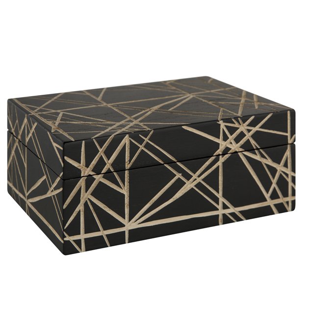 Шкатулка Gold Rays Mini Золотой Черный Шкатулка Gold Rays Mini Золотой Черный в Твери | Loft Concept