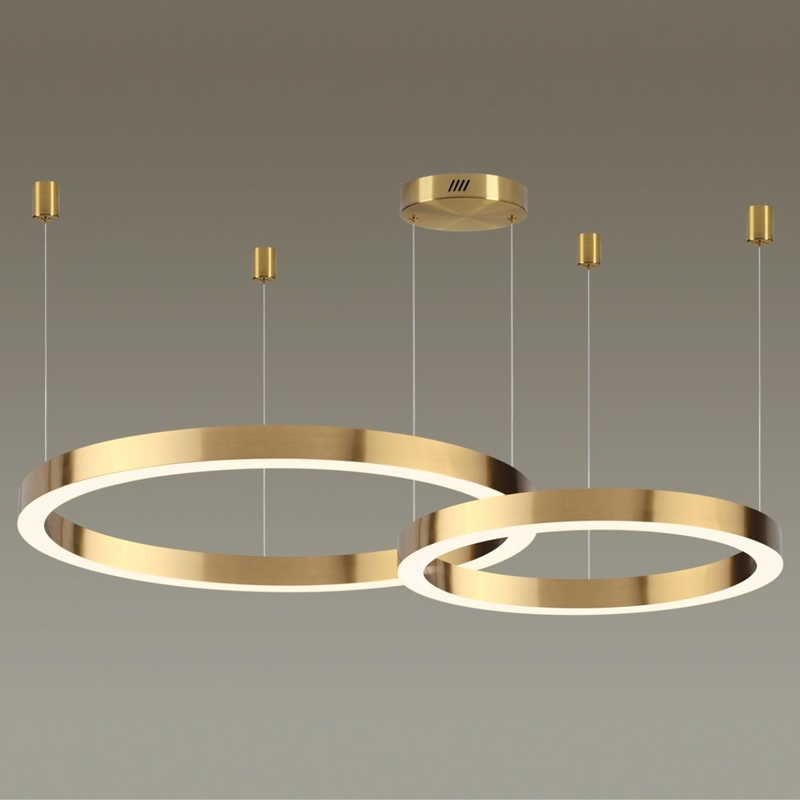 Люстра 2 Gold Ring Horizontal Золотой Люстра 2 Gold Ring Horizontal Золотой в Твери | Loft Concept