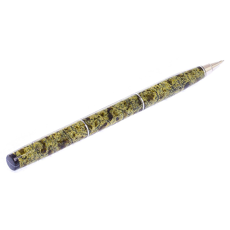 Ручка шариковая из натурального камня Змеевик Stone Pens Зеленый Серебряный Ручка шариковая из натурального камня Змеевик Stone Pens Зеленый Серебряный в Твери | Loft Concept