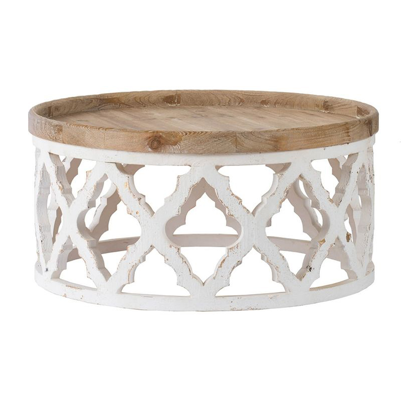 Приставной стол низкий Panfilu Wooden Side Table  Белый в Твери | Loft Concept 