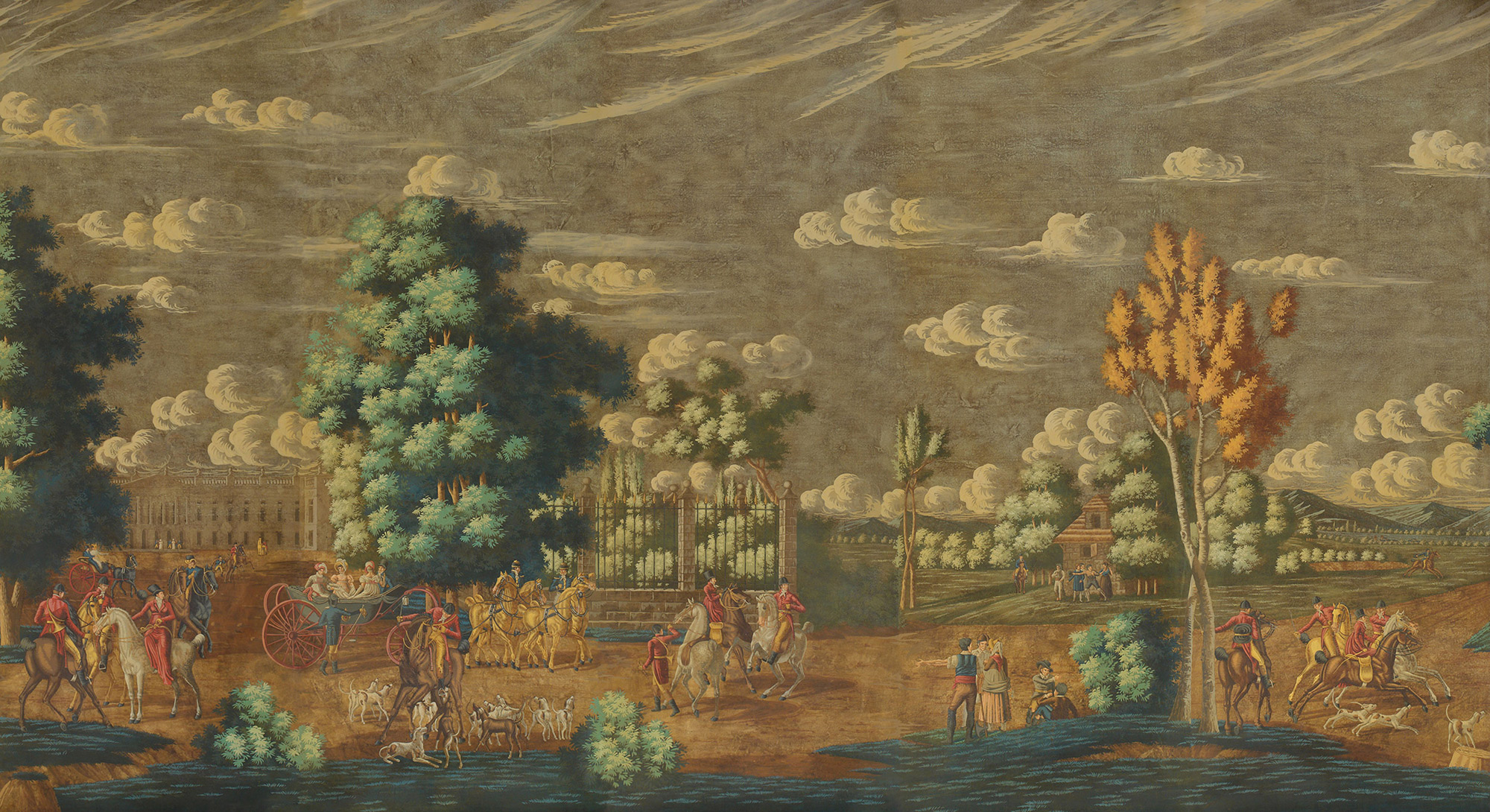 Обои ручная роспись La Chasse de Compiègne Jacquemart on antique Обои ручная роспись La Chasse de Compiègne Jacquemart on antique - постер Loft-Concept в Твери