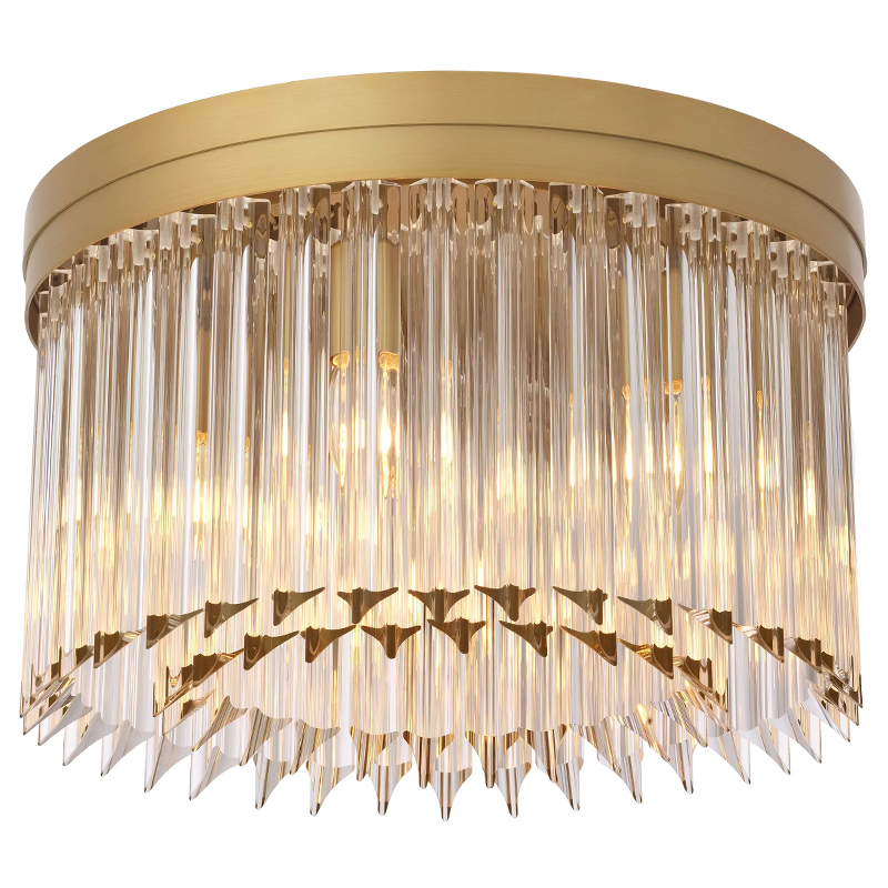 Потолочный светильник Eichholtz Ceiling Lamp Evina Латунь Прозрачное Стекло Потолочный светильник Eichholtz Ceiling Lamp Evina Латунь Прозрачное Стекло в Твери | Loft Concept