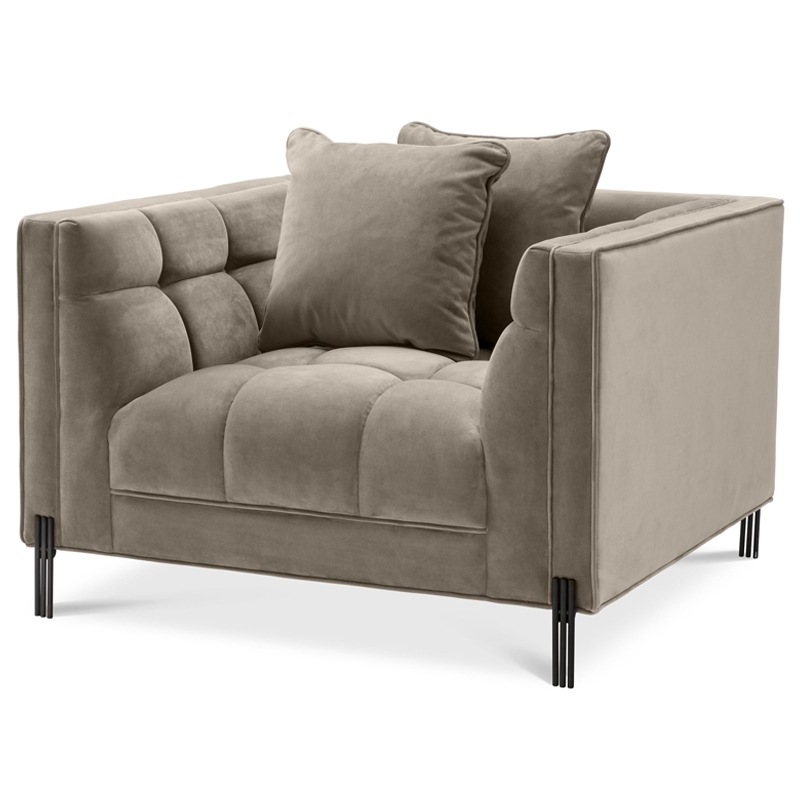 Кресло Eichholtz Chair Sienna greige Бежево-серый Черный Кресло Eichholtz Chair Sienna greige Бежево-серый Черный в Твери | Loft Concept