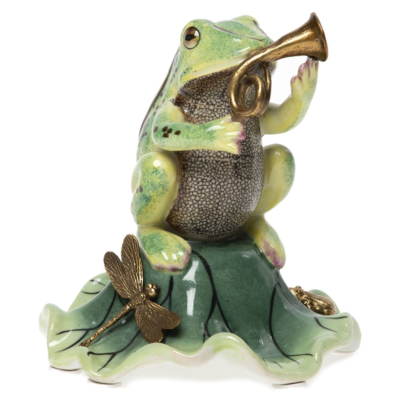 Статуэтка Frog Trumpeter Зеленый Золотой Статуэтка Frog Trumpeter Зеленый Золотой в Твери | Loft Concept