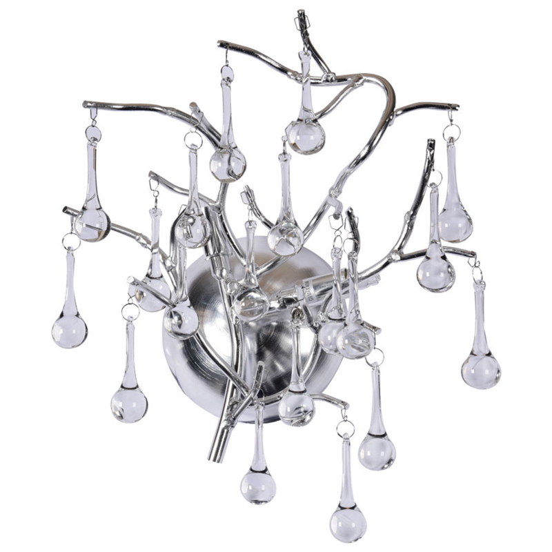 Бра Droplet Silver Wall Lamp Серебряный Прозрачное Стекло Бра Droplet Silver Wall Lamp Серебряный Прозрачное Стекло в Твери | Loft Concept