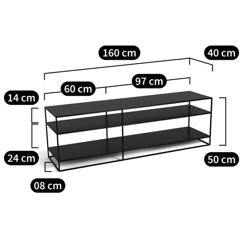 ТВ-тумба стальная с полками Chad TV-Stand ТВ-тумба стальная с полками Chad TV-Stand в Твери