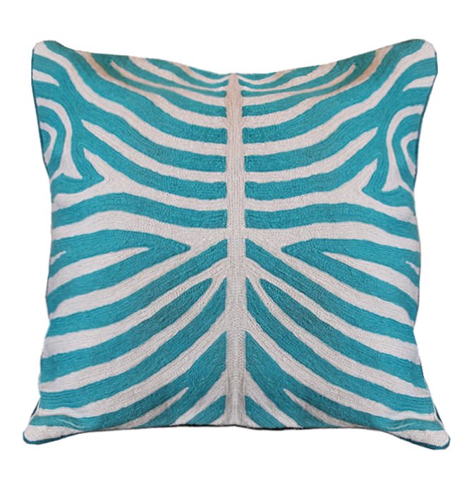 Подушка Turquoise Zebra Бирюзовый Белый Подушка Turquoise Zebra Бирюзовый Белый в Твери | Loft Concept