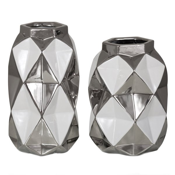 Ваза Origami Silver Серебряный Белый Ваза Origami Silver Серебряный Белый в Твери | Loft Concept