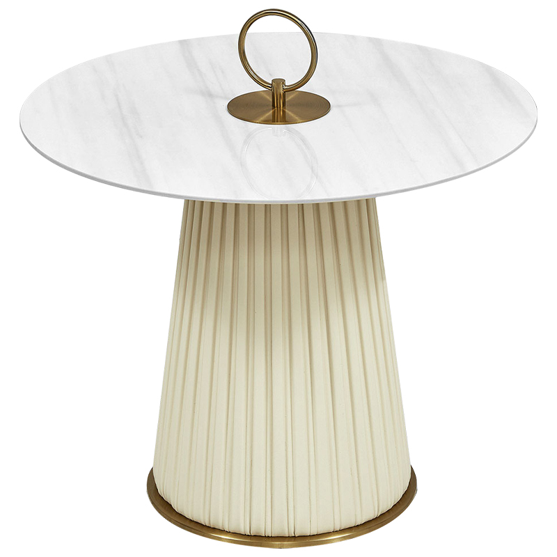 Приставной стол Orlaith White Gold Side Table Белый Золотой ivory ( слоновая кость ) в Твери | Loft Concept 