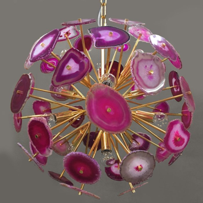Люстра Agate Burst Chandelier Lilac Золотой Сиреневый Люстра Agate Burst Chandelier Lilac Золотой Сиреневый в Твери | Loft Concept