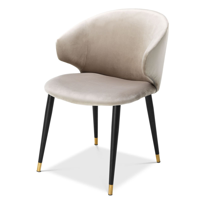 Стул Eichholtz DINING CHAIR VOLANTE beige Бежевый Черный Золотой Стул Eichholtz DINING CHAIR VOLANTE beige Бежевый Черный Золотой в Твери | Loft Concept