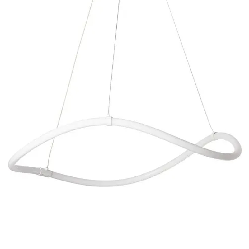 Люстра белого цвета с волнистым светодиоидным кольцом Luke Lampco Tracer Lamp Белый в Твери | Loft Concept 