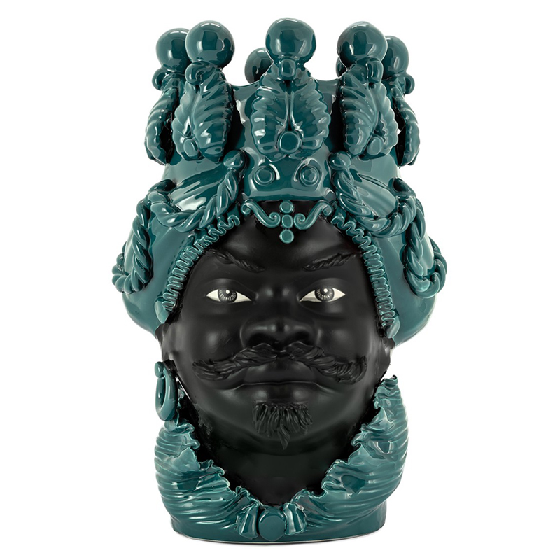 Ваза VASE MORO BIG MAN SIMPLY MAT dark turquoise Черный Бирюзовый Ваза VASE MORO BIG MAN SIMPLY MAT dark turquoise Черный Бирюзовый в Твери | Loft Concept