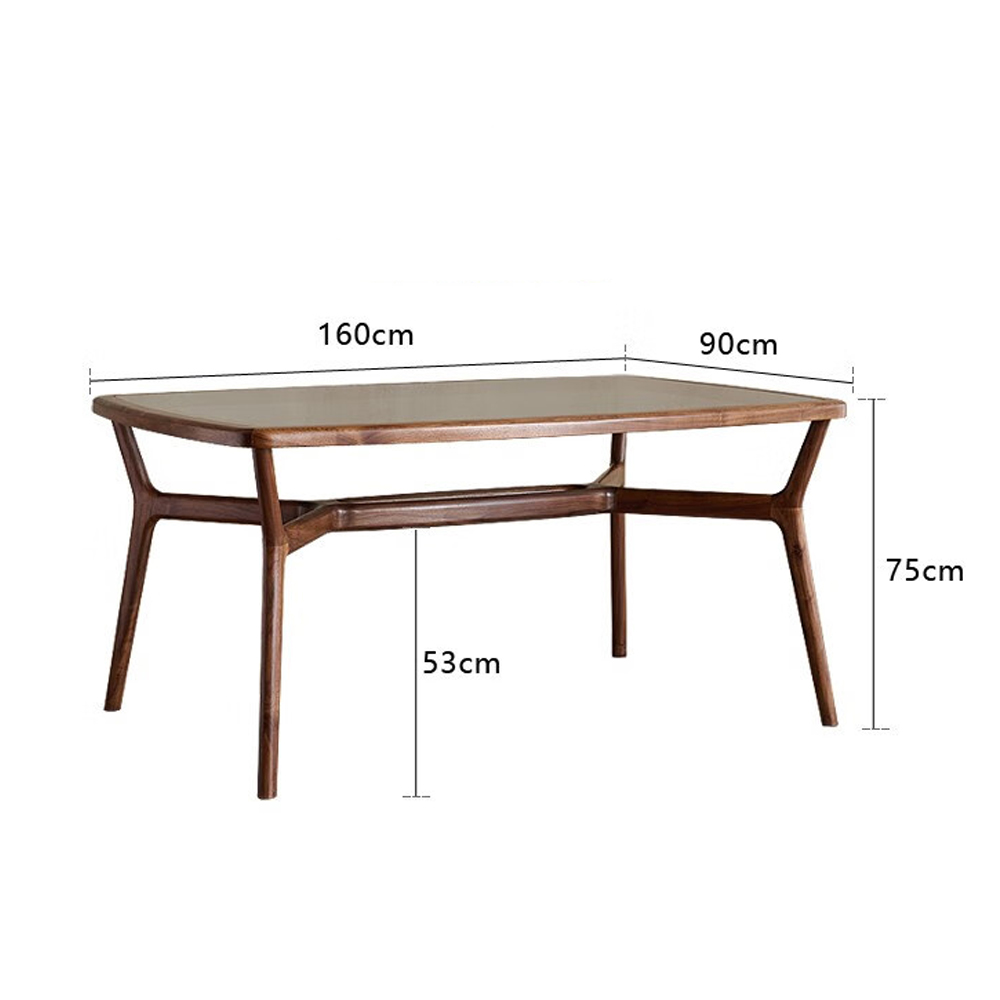 Стол обеденный с каркасом из дерева и стеклянной столешницей Walnut Dining Table Стол обеденный с каркасом из дерева и стеклянной столешницей Walnut Dining Table в Твери