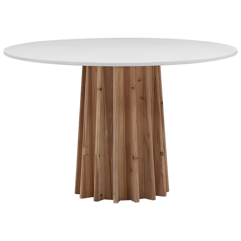 Обеденный круглый стол Seamus White Concrete Wood Dining Table Белый Древесина Обеденный круглый стол Seamus White Concrete Wood Dining Table Белый Древесина в Твери | Loft Concept