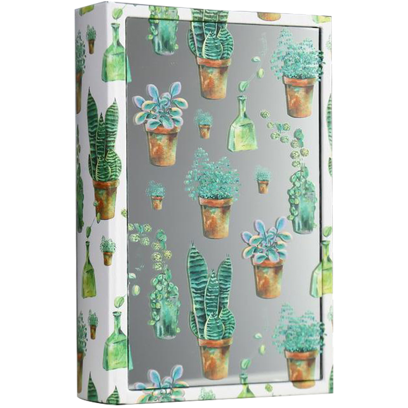 Шкатулка-книга Succulents Mirror Book Box Белый Зеленый Коричневый Шкатулка-книга Succulents Mirror Book Box Белый Зеленый Коричневый в Твери | Loft Concept