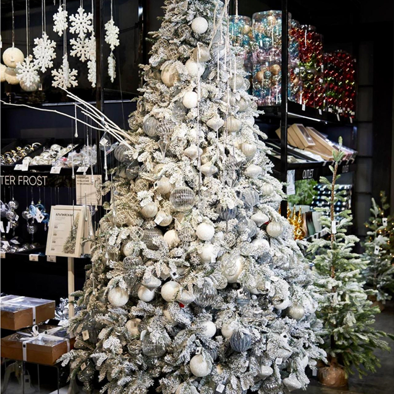 Дизайнерская Елка Заснеженная с Белыми елочными игрушками Christmas Tree White Hoarfrost Белый Дизайнерская Елка Заснеженная с Белыми елочными игрушками Christmas Tree White Hoarfrost Белый в Твери | Loft Concept