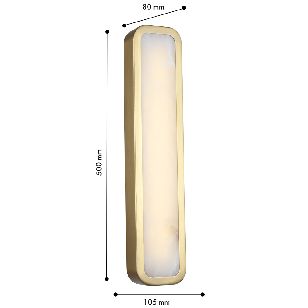 Бра в металлическом корпусе с рассеивателем из бежевого алебастра Cryptocrystalline Stone в Твери