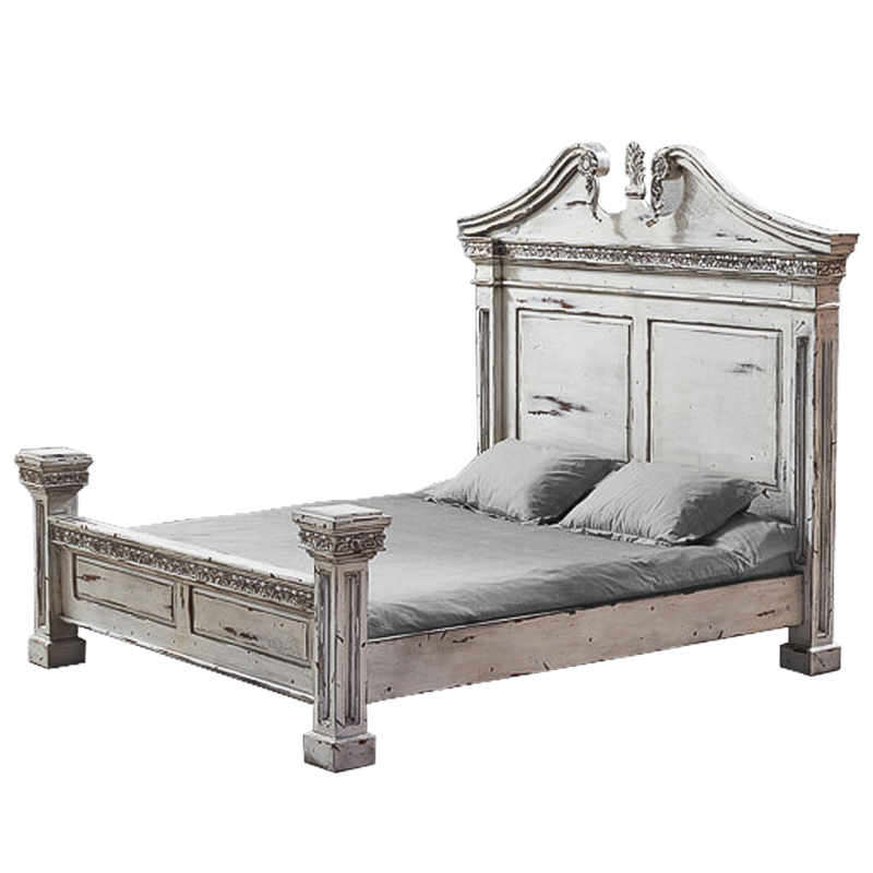Кровать Gothic Style Bed White Белый винтажная патина Кровать Gothic Style Bed White Белый винтажная патина в Твери | Loft Concept