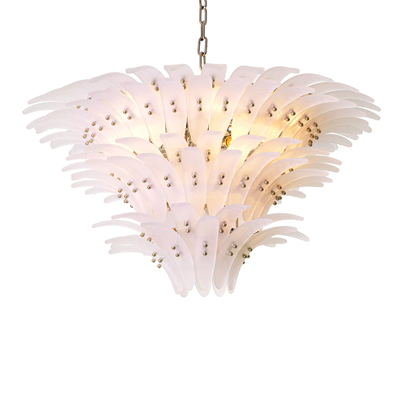 Люстра Philipp Plein Chandelier Bel Air L Белая Белое матовое стекло Хром Люстра Philipp Plein Chandelier Bel Air L Белая Белое матовое стекло Хром в Твери | Loft Concept
