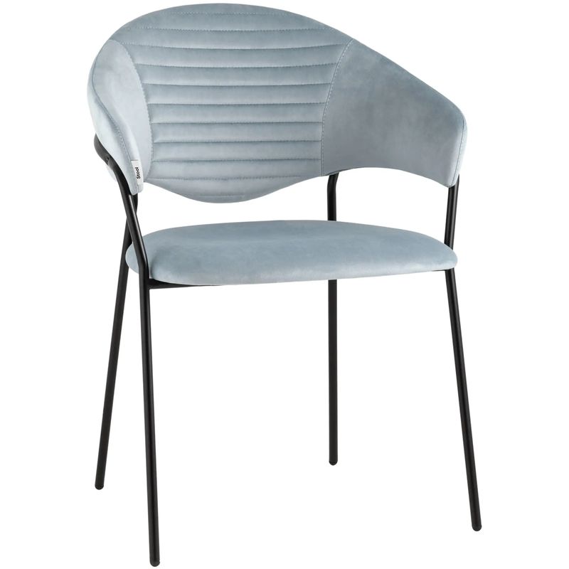 Стул Alexis Chair Пыльно-Голубой Велюр Голубой пастельный Черный Стул Alexis Chair Пыльно-Голубой Велюр Голубой пастельный Черный в Твери | Loft Concept