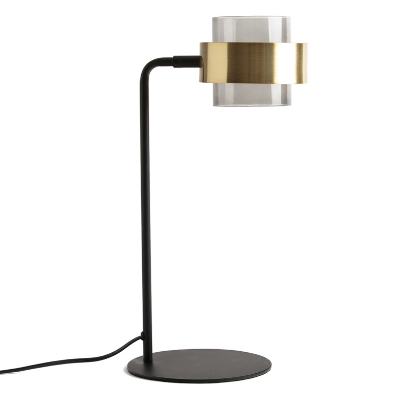 Настольная лампа Truvor Table Lamp Стекло Смок Латунь Черный Настольная лампа Truvor Table Lamp Стекло Смок Латунь Черный в Твери | Loft Concept