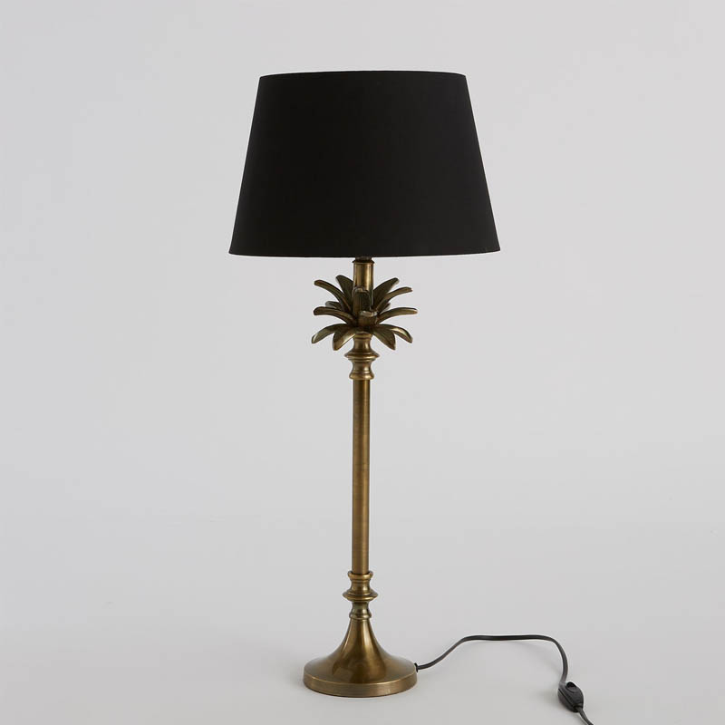 Настольная лампа Palm Black Lampshade Латунь Настольная лампа Palm Black Lampshade Латунь в Твери | Loft Concept
