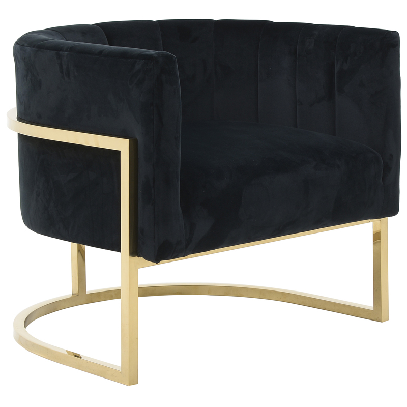 Кресло Accent Velvet chair black Черный Глянцевое золото Кресло Accent Velvet chair black Черный Глянцевое золото в Твери | Loft Concept
