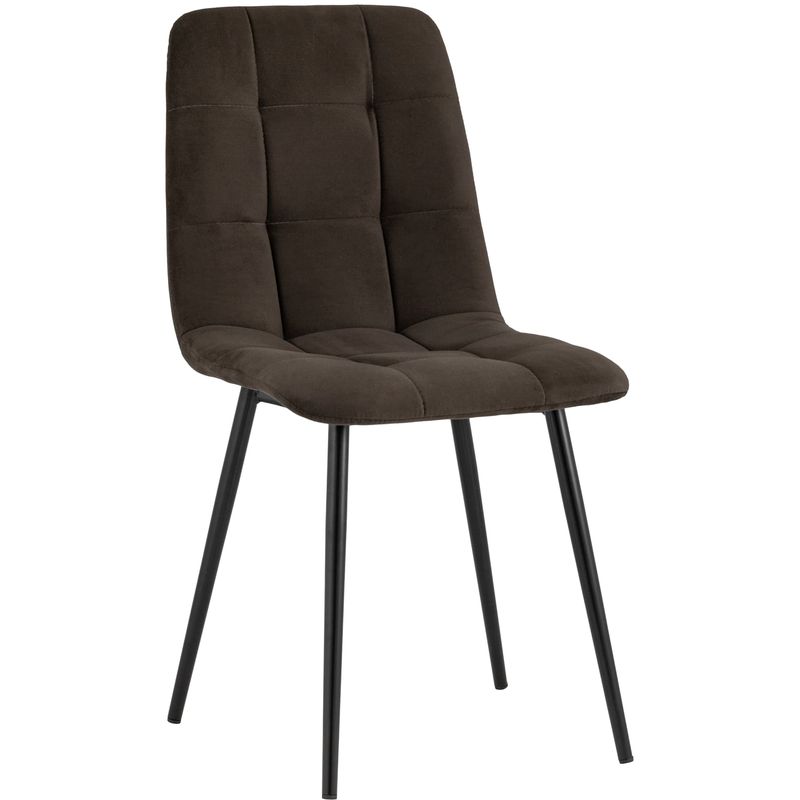 Стул NANCY S-2 Chair Шоколадный Велюр Коричневый Черный Стул NANCY S-2 Chair Шоколадный Велюр Коричневый Черный в Твери | Loft Concept
