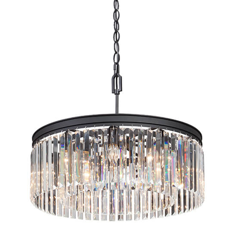 Люстра RH Rhys CLEAR GLASS Prism Round Chandelier прозрачное стекло 40 Черный матовый Люстра RH Rhys CLEAR GLASS Prism Round Chandelier прозрачное стекло 40 Черный матовый в Твери | Loft Concept