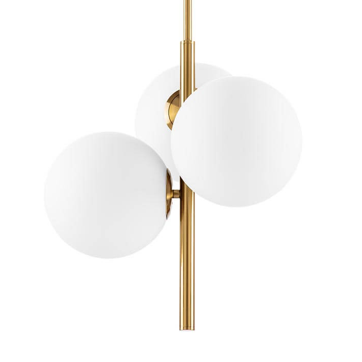 Люстра Three Bubbles Chandelier Белый Латунь Люстра Three Bubbles Chandelier Белый Латунь в Твери | Loft Concept