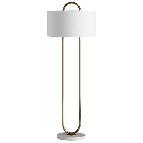 Торшер Marston floor lamp Латунь Белый Торшер Marston floor lamp Латунь Белый в Твери | Loft Concept