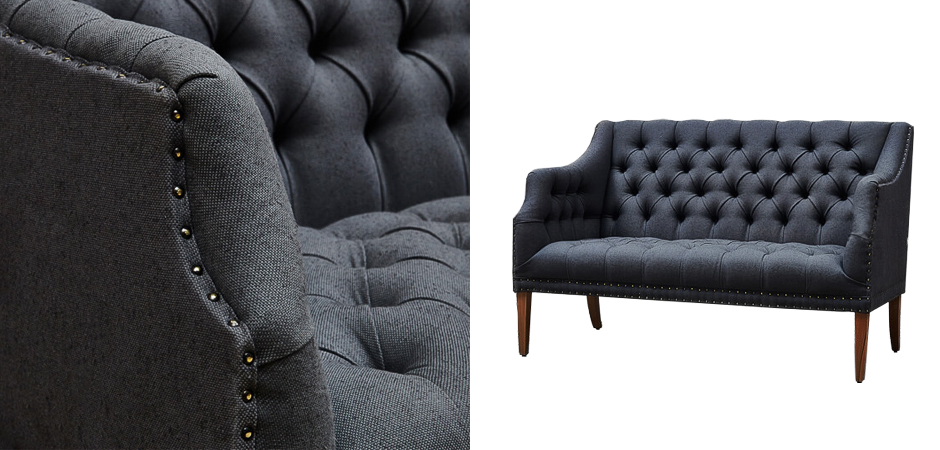 Диван Morton Capitone Sofa темно-серый лен Диван Morton Capitone Sofa темно-серый лен - Loft-Concept в Твери