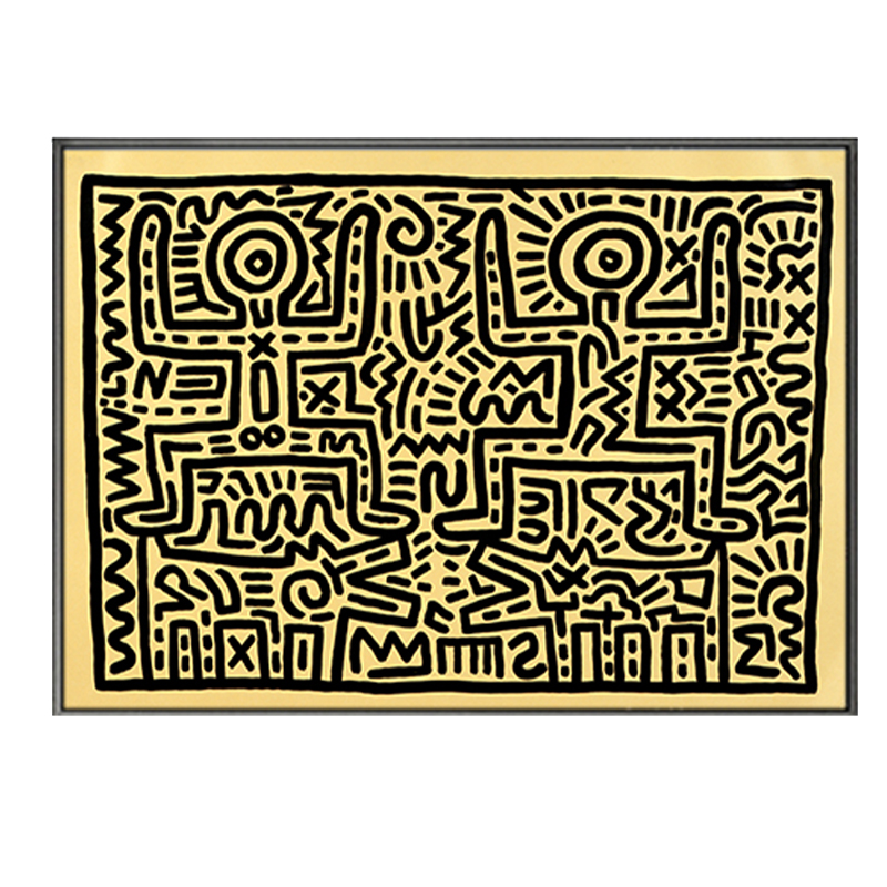 Постер Keith Haring 8 Черный Бежевый Постер Keith Haring 8 Черный Бежевый в Твери | Loft Concept