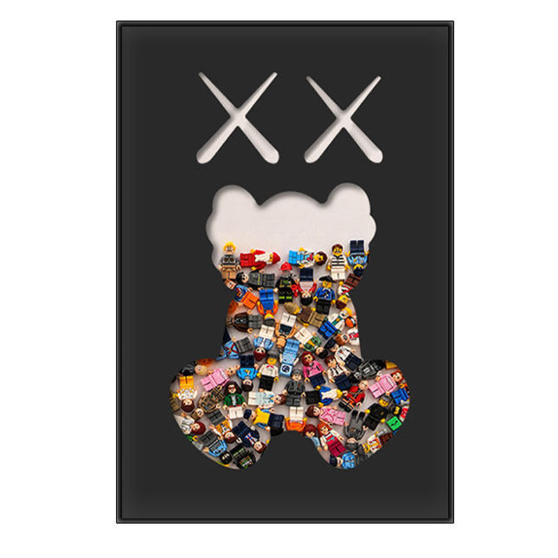 Постер Bearbrick Черный фон Мульти Постер Bearbrick Черный фон Мульти в Твери | Loft Concept