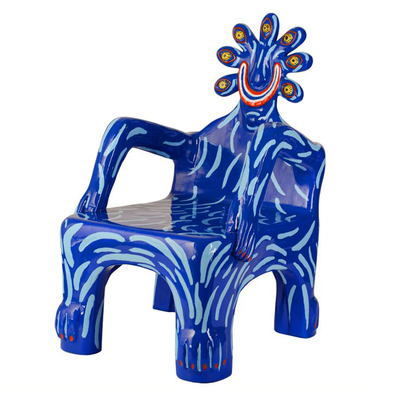 Кресло COBALT CREATURE ARMCHAIR Синий Мульти Кресло COBALT CREATURE ARMCHAIR Синий Мульти в Твери | Loft Concept