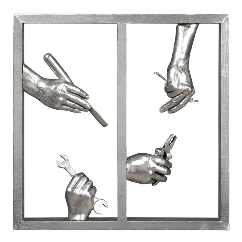 Панно Hands With Tool Серебряный в Твери | Loft Concept 