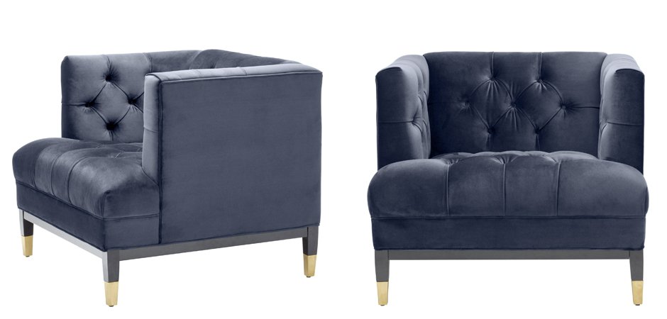 Кресло Eichholtz Chair Castelle Blue Кресло Eichholtz Chair Castelle Blue - Loft-Concept в Твери