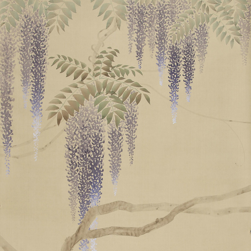 Обои в японском стиле Wisteria Original colourway on Raw Silk dyed silk Обои в японском стиле Wisteria Original colourway on Raw Silk dyed silk в Твери | Loft Concept