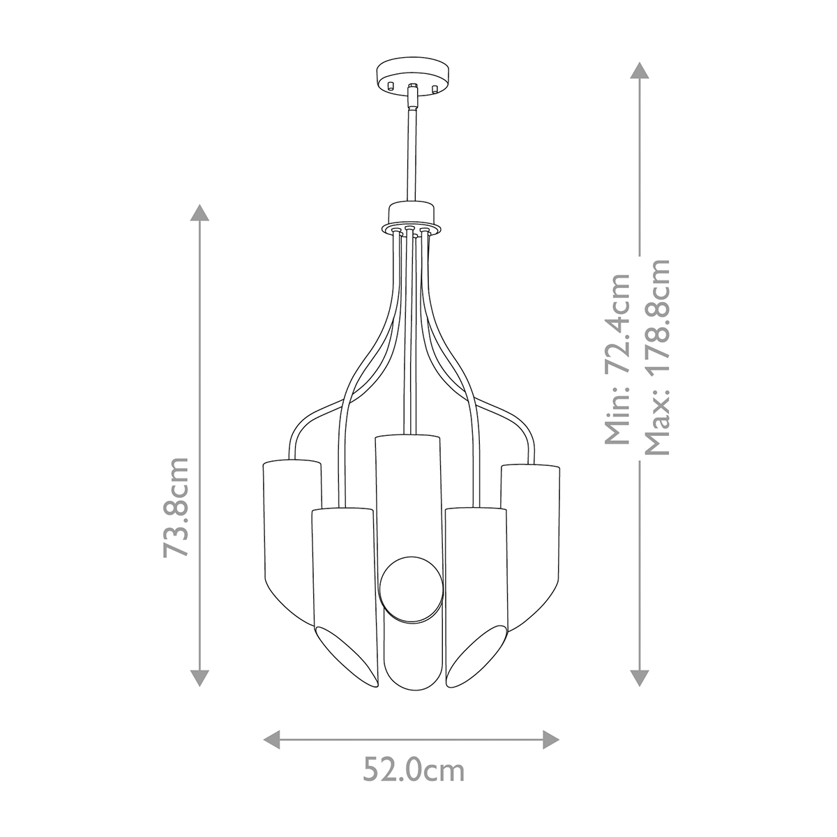 Люстра белого цвета с 6-ю цилиндрическими плафонами Elstead Lighting в Твери